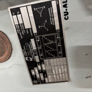 Used 75 KVA 600Y347 to 240 delta 3-phase isolation dry transformer, indoor