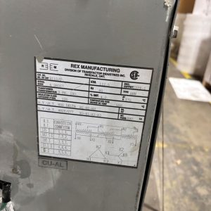 Used 112.5 KVA 600 Delta to 480Y/277 3-phase isolation dry transformer, N1 rated indoor