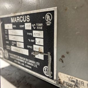 Used 15 KVA 460Y to 230Y 3-phase auto type dry transformer, N1 rated indoor