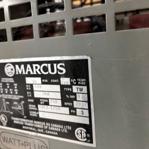 Used 30 KVA 600 Delta to 240Y139, 3-phase isolation dry transformer, N1 rated indoor