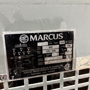 Used 150 KVA 600 Delta to 208Y/120 3-phase isolation dry transformer, N1 rated indoor